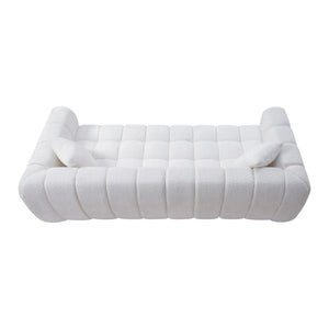 English Elm Marshmallow Cloud Sofa Oversized Boucle Four Seat Channel Tufted Living Room Couch White W5515P495925