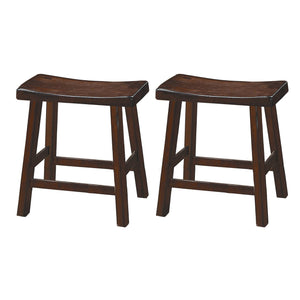 English Elm Wooden Saddle Seat Backless Counter Stools Rustic Solid Build for Kitchen Islands B056P417113