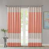 Madison Park Amherst Transitional Polyoni Pintuck Curtain Panel MP40-4372 Coral