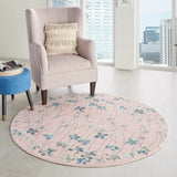 Nourison Tranquil TRA04 Machine Made Power-loomed No Border Indoor Only Contemporary  Rug Pink, Pink 100% Polypropylene 99446484765