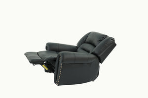 English Elm Modern Oversized Manual Recliner Chair Glider in Bonded Leather with Nailhead Trim and Plush Support Black 41 L x 31 W x 27 H B011P205581