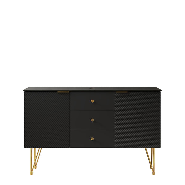 English Elm Gema 48 Inch Freestanding Bathroom Vanity Plywood Base with Sintered Stone Top W2615P303713