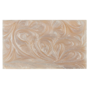 Perlas Swirl Box Set of 2 - Elegant Ivory Composite Storage with Natural Wood Interior, 3" Height