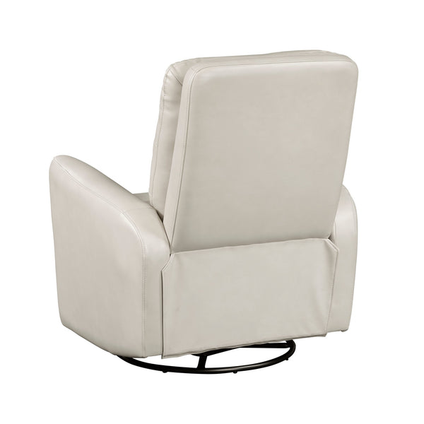 English Elm Glider Swivel Recliner Chair with Smooth Gliding Motion, Breathable Faux Leather, Luxurious Comfort and Space-Saving Design Beige 34 L x 31 W x 26.5 H B011P287699