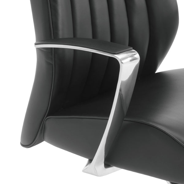 OSP Home Furnishings Sled Base Mid-back Visitor Chair with Chrome Frame and Antimicrobial Ergonomic Seating 62205C-R107