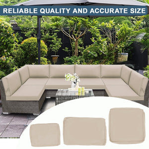 English Elm Outdoor Deep Seat Sectional Replacement Cushions Fade Resistant Polyester Set Beige W419P187679