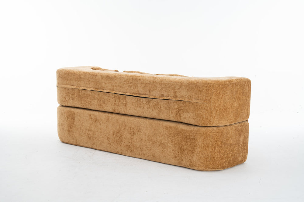 English Elm 3 Seater Convertible Sofa Bed with Chenille Upholstery and High-Density Sponge for Superior Comfort and Support Camel T3903P379833