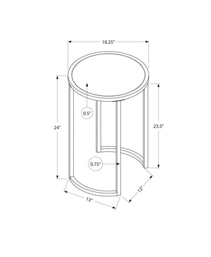 English Elm Accent Table - Elegant Round Design With White Marble Look And Grey Metal Base For Modern Spaces B2710P218983
