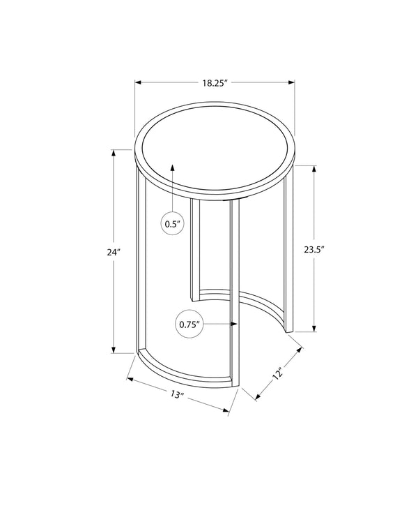 English Elm Accent Table - Elegant Round Design With White Marble Look And Grey Metal Base For Modern Spaces B2710P218983