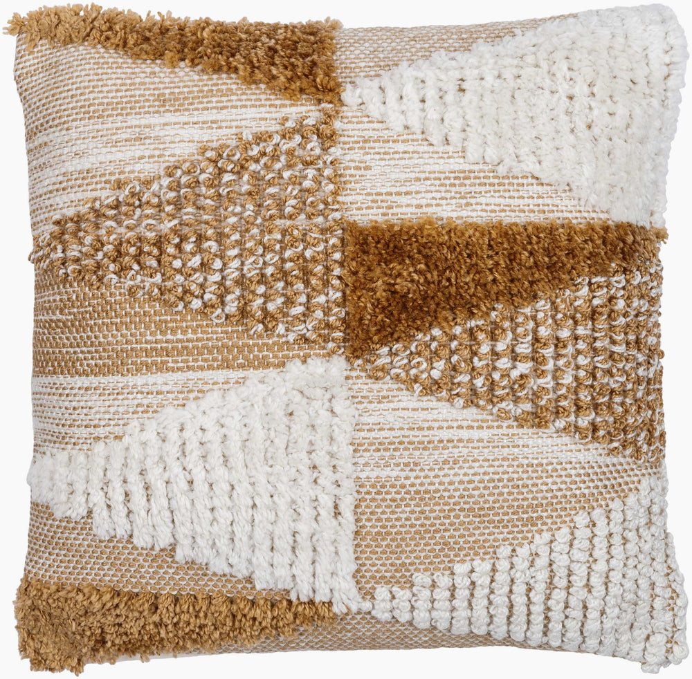 Surya Chelmsford 18"L X 18"W Cozy Accent Pillow - Soft Polyester, Rustic Decor, Easy Care, Modern Flair Ivory Polyester,Polyester Cfd001-2222d