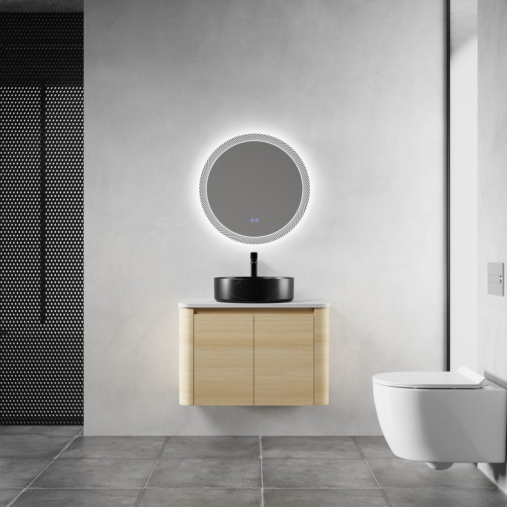 English Elm 30'' Wall-Mounted Bathroom Vanity With Soft-Close Doors, Ceramic Sink & Plywood Frame For Modern Spaces W999S00466