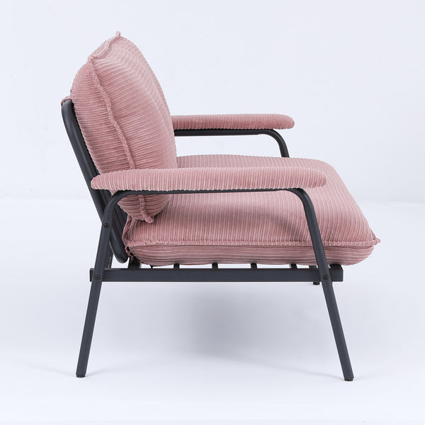 English Elm The 53-inch sofa with durable metal frame and sponge cushions, space-saving American-style comfort for studio living Pink W3371P309474