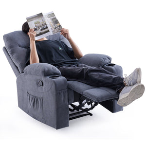 English Elm Oversized Recliner chair with ergonomic support, swivel rocker, quick 5-min assembly for adults comfort Light Gray T3623P408743