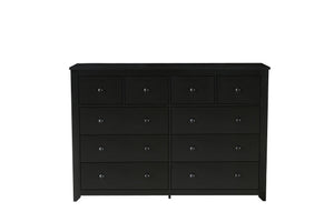 English Elm Modern 10-Drawer Dresser in Black — Sleek Waterproof Finish, Spacious Storage, Sturdy Engineered Board Elegance W1785P324404