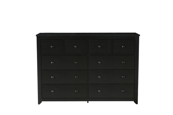 English Elm Modern 10-Drawer Dresser in Black — Sleek Waterproof Finish, Spacious Storage, Sturdy Engineered Board Elegance W1785P324404