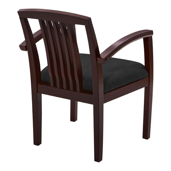 OSP Home Furnishings Wood Back Guest Chair Solid Hardwood Frame for Office Reception with Reinforced Corner Blocks Mahogany KEN77MAH-3