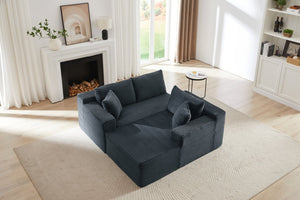 English Elm L-Shaped Cloud Sectional Sofa - Deep Seat Comfort, No Assembly, Durable Corduroy For Modern Living Spaces W2339P294922