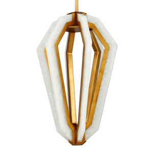 Riviere Pendant Light - Stunning Modern Teardrop Design in Gold Leaf with Adjustable Height & LED Glow