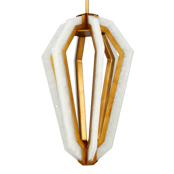 Riviere Pendant Light - Stunning Modern Teardrop Design in Gold Leaf with Adjustable Height & LED Glow