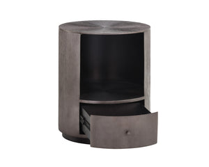 Sunpan Siena Nightstand - Handcrafted Iron Frame with Unique Finish and Ample Storage for Elegant Bedrooms Round - 19W x 19D x 23H