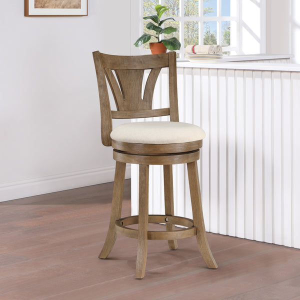 OSP Home Furnishings Miller Counter Stool Linen/Medium Oak
