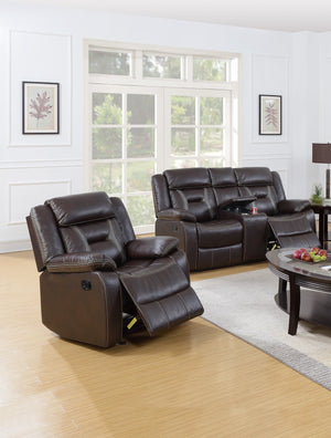 English Elm Modern Power Reclining Loveseat and Chair Set Leatherette Tufted Living Room Sofa B011S02440