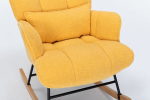 English Elm Rocking Glider Chair Teddy Upholstered High Back Nursery Accent Seat Modern Style B205P205671