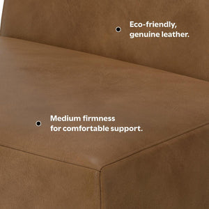 English Elm Rex Center Sofa Module - Versatile Armless Chair In Caramel Leather For Modern Living Spaces & Comfort B136P199250-GIGA