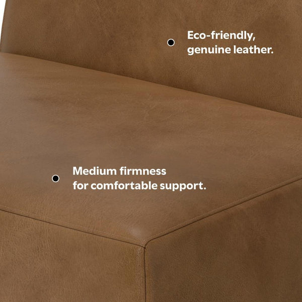 English Elm Rex Center Sofa Module - Versatile Armless Chair In Caramel Leather For Modern Living Spaces & Comfort B136P199250-GIGA