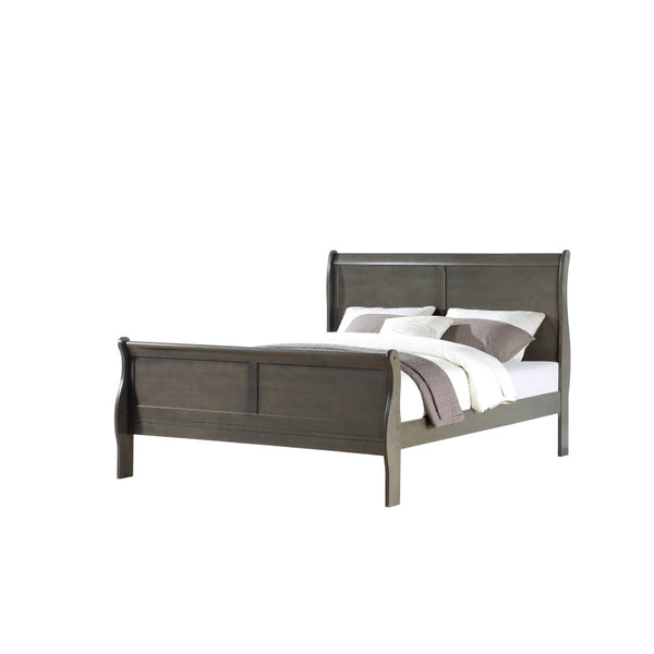 English Elm Louis Philippe Dark Gray 2-Piece Bedroom Set - Elegant Eastern King Sleigh Bed & Nightstand Combo B2726S00170
