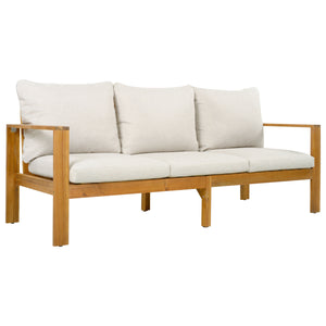 English Elm Outdoor Acacia Wood 4 Piece Sectional Set with Sofa Chair Ottoman and Table N757S454830B