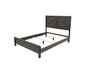 English Elm Rustic Contemporary Espresso Queen Bed with X-Design Headboard Pine & Plywood Durable Chic Centerpiece B011S01442