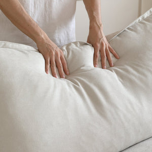 English Elm Sky Cloud Sectional Sofa with Cloud-Like Comfort, Modular L-Shaped Velvet Seating, Removable Covers, Storage Ottoman khaki B341S00016