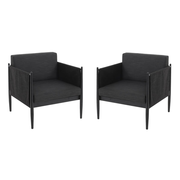 English Elm Christopher Knight Home® - DAWSON Black Aluminum Outdoor Club Chairs - 2PCS Water-Resistant Cushions, Sturdy Rustproof Frame N775P247810B