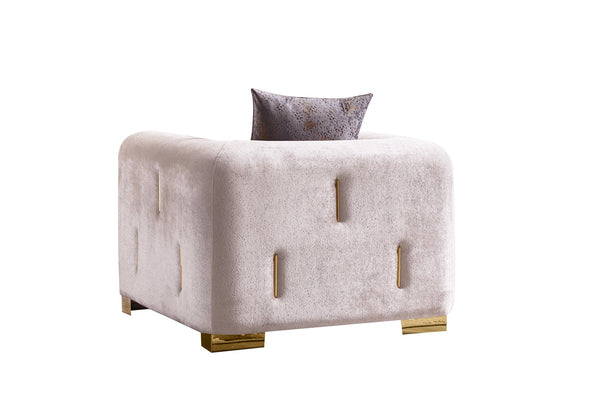 English Elm Impreza Plush Velvet Accent Chair with Gold Birch Frame and Decorative Gold Trim for Luxe Comfort Grey+Gold B009141289