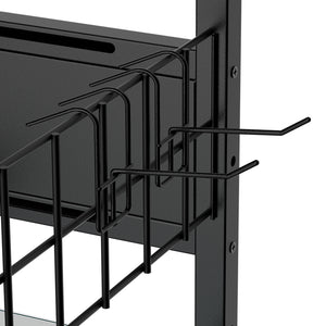 English Elm 4-tier Tempered Glass Steel Frame Display Shelf with Rgb Led Lighting for Collectibles W3190P371784