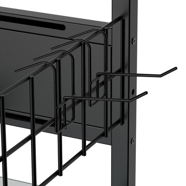 English Elm 4-tier Tempered Glass Steel Frame Display Shelf with Rgb Led Lighting for Collectibles W3190P371784