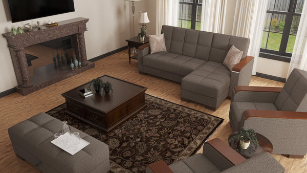 English Elm Primenest Zenaero Convertible Chaise Lounge With Storage - Elegant Chenille, Wood Trim, And Comfort! B030P303556-GIGA