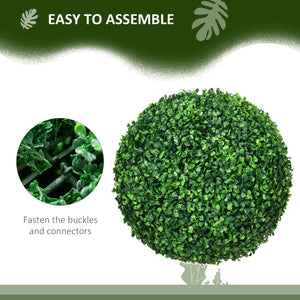 English Elm Homcom Set Of 2 15.75" Lifelike Boxwood Topiary Balls - Uv-Safe Fake Plants For Home & Office Decor W2225P217286
