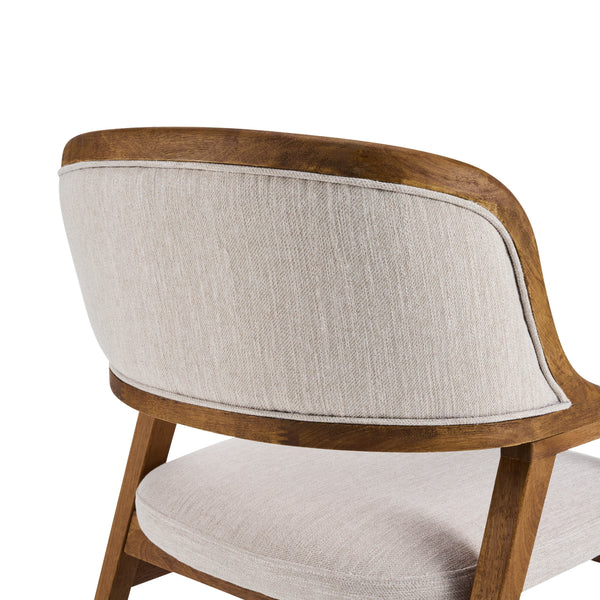 English Elm Mid-century Modern Upholstered Dining Arm Chairs with Rubberwood Frame Set of 2 Beige,Walnut N768P382497W