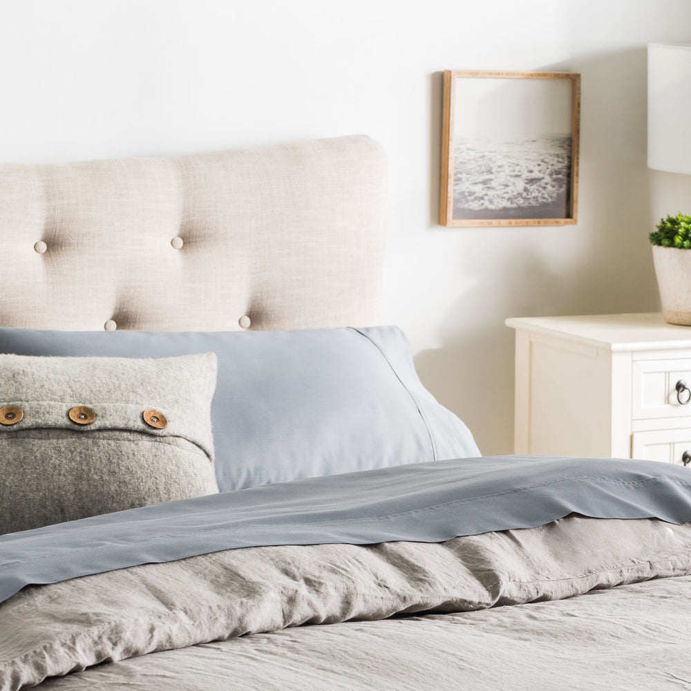 English Elm Brookside 600Tc Cotton Rich Sheet Set, Full Size In Slate - Luxurious Comfort With Deep Pocket Fit B350P326206