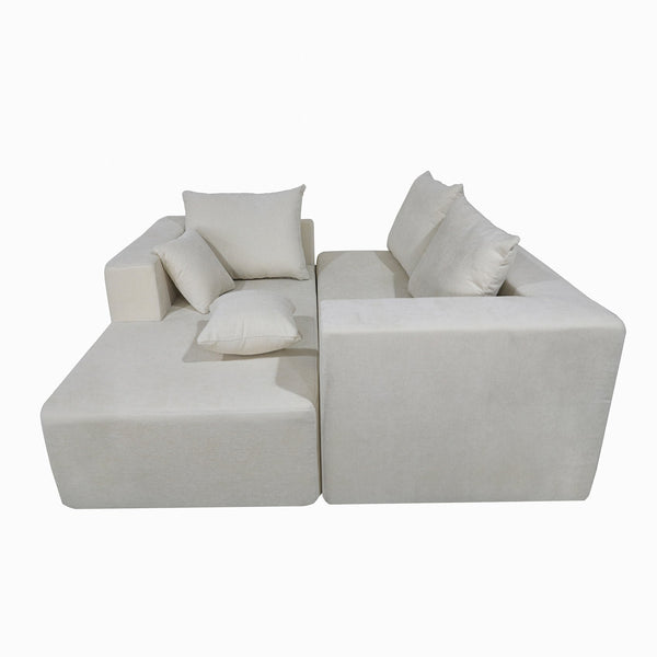 English Elm Combination Modular Linen Sectional Sofa with Memory Sponge Fill for Living Room Use W3064S00004
