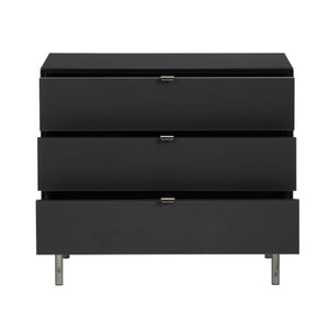 Crestview Collection Contemporary Black Three-drawer Chest - Modern & Industrial Storage Solution For Stylish Spaces Black  Cvfzr6195