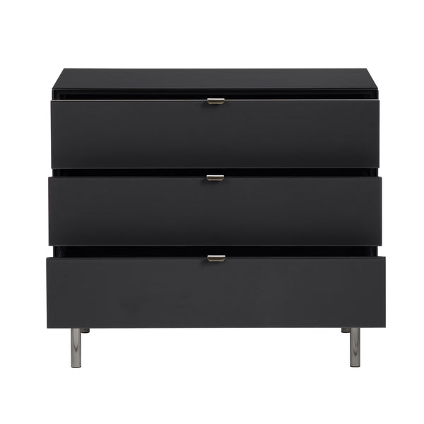 Crestview Collection Contemporary Black Three-drawer Chest - Modern & Industrial Storage Solution For Stylish Spaces Black  Cvfzr6195