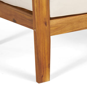 English Elm [set of 4] Grenada Solid Acacia Outdoor Club Chairs Slat Panel Patio Lounge Seating Beige 57977.00FCUSH-BEISKIN
