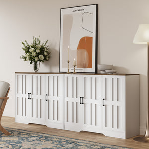 English Elm Modern Farmhouse Sideboard with Barn Doors Adjustable Shelf and Wood Grain Finish T5618P451109