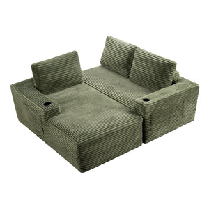 English Elm 104 Inch Corduroy Modular Sectional Sofa Deep Sink Plush L Shape Living Room Couch W5515S00021