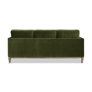 English Elm Knox 84" Modern Farmhouse Sofa, Olive Green Performance Velvet