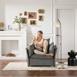 English Elm Modern Chenille Oversized Armchair - Plush Accent Chair For Living Room, Bedroom, Or Study Comfort W2997P236309