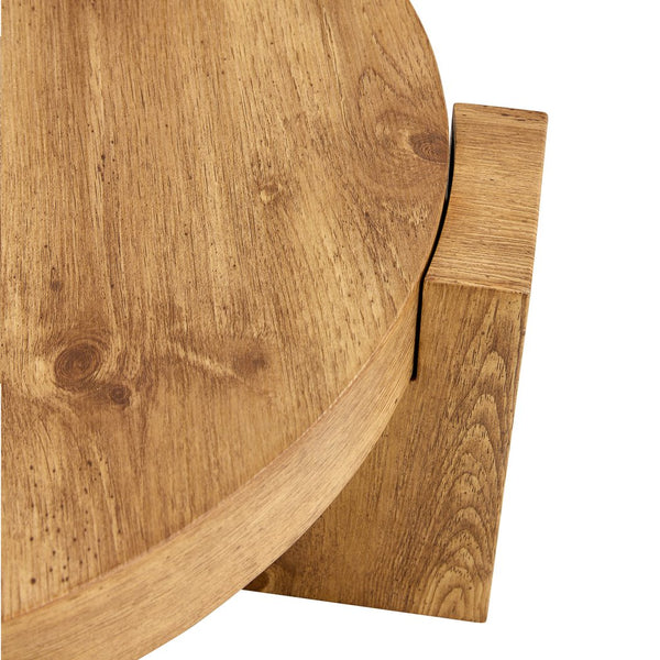 English Elm The detachable double-decker coffee table — Wood MDF, quick 10–15 min assembly, anti-collision, easy-clean modern design W1151P184841